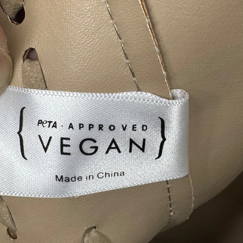 Mellow‎ World Vegan Leather Tote Bag Taupe Braided Detail Tassel Accent